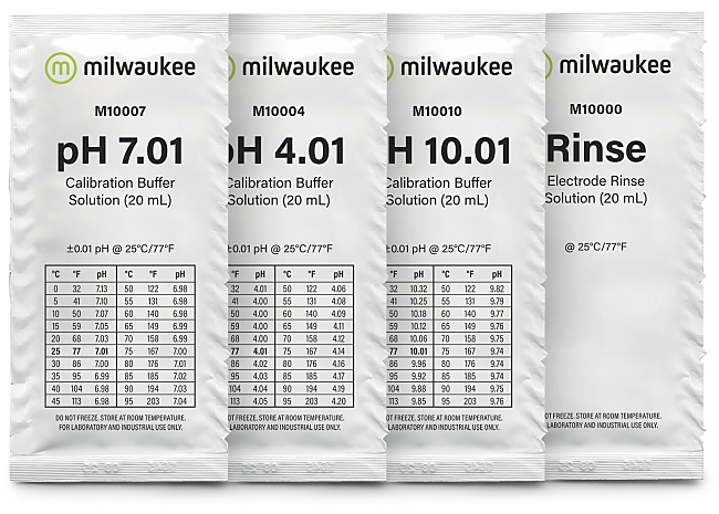 Kit de saquetas de solução inicial de pH Milwaukee